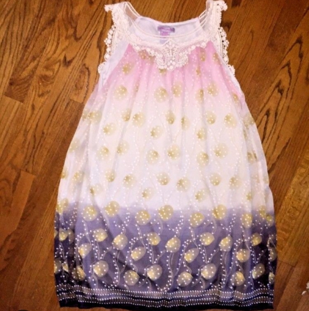 Ultra Pink, Cream, chocolate brown, and gold Embellished mini dress